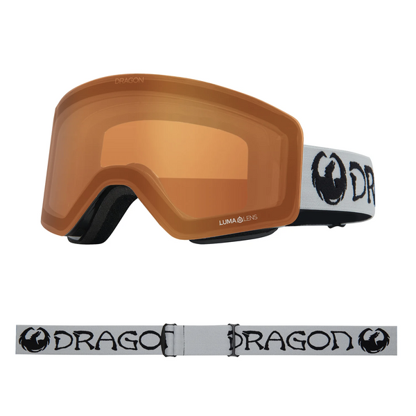 Гірськолижна маска Dragon R1 OTG Classic Grey Lumalens Gold Ionized/Lumalens Amber 2200000177742 фото