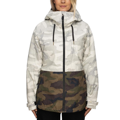 Жіноча гірськолижна куртка 686 Athena Insulated Jacket White Camo Colorblock 2200000176172 фото