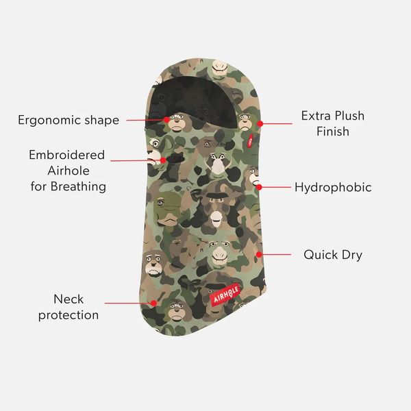 Дитяча балаклава Airhole Balaclava Junior Milk Fleece Monkey Camo 2200000189219 фото